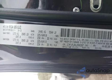 2020 Jeep Cherokee Altitude 4X4 из США, поврежденный, VIN 1C4PJMLBXLD502267